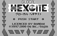 Glocal Hexcite title screen for WonderSwan
